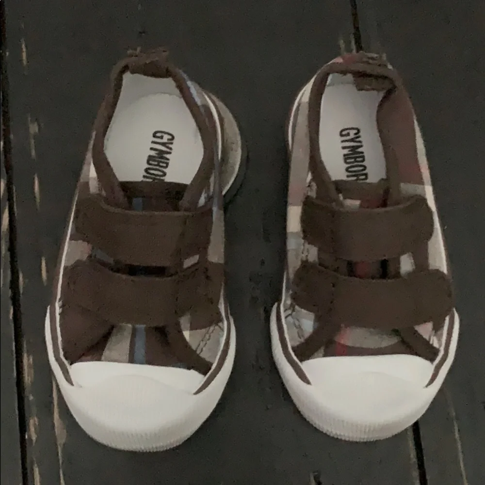 GYMBOREE Infant Plaid Velcro Sneaker - Brown